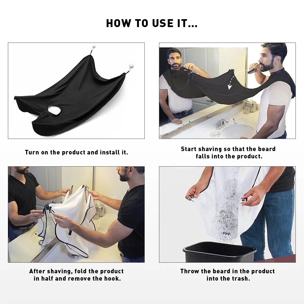 Men beard shaving apron bathroom beard shaved catcher shaver man  gift  shave cape for male  face beard clean bib