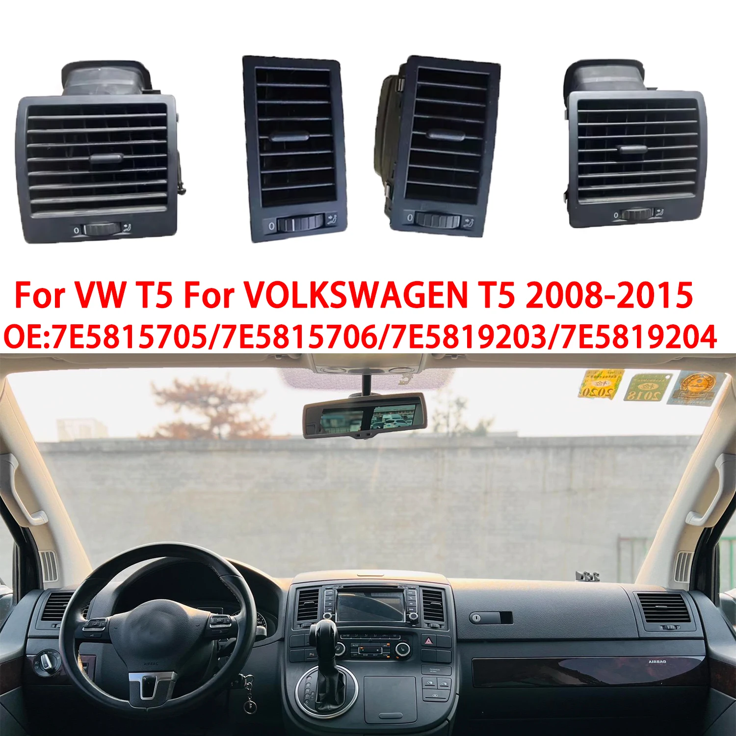 Вентиляционная решетка кондиционера Chengcheng для VW T5 2008-2015, воздуховод кондиционера, вентиляционное отверстие 7E5819204 1QB 7E5815705 для T5