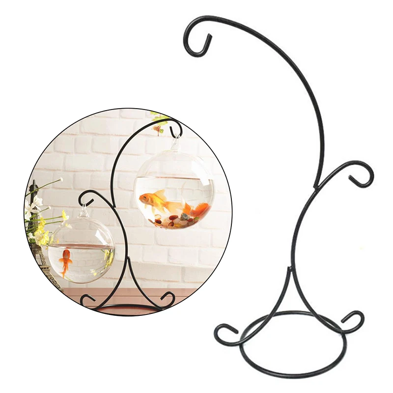 

37CM Double hook Metal Iron Candlestick Candle Holder Plant Glass Bottle Stand