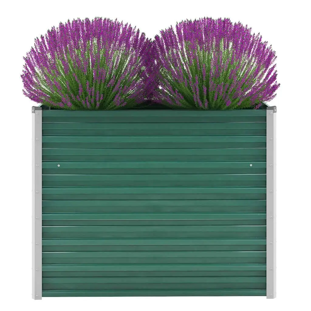 

39.4x15.7x31.3 Galvanized Steel Raised Garden Bed in Green – Durable Outdoor Planting Solution