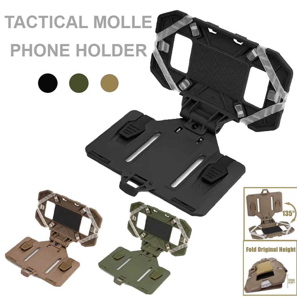 Planche de Navigation tactique pliée, sac de poitrine pratique, étui de carte, support de téléphone portable, pochette gilet Molle, accessoires Airsoft, 1/5/10 pièces