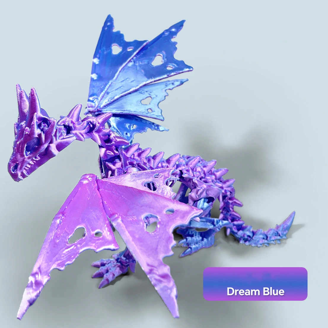 Esqueleto de dragão impresso em 3D com asas articulações móveis decoração de dragão modelo animal exclusivo ornamento figura de dragão enfeites de mesa