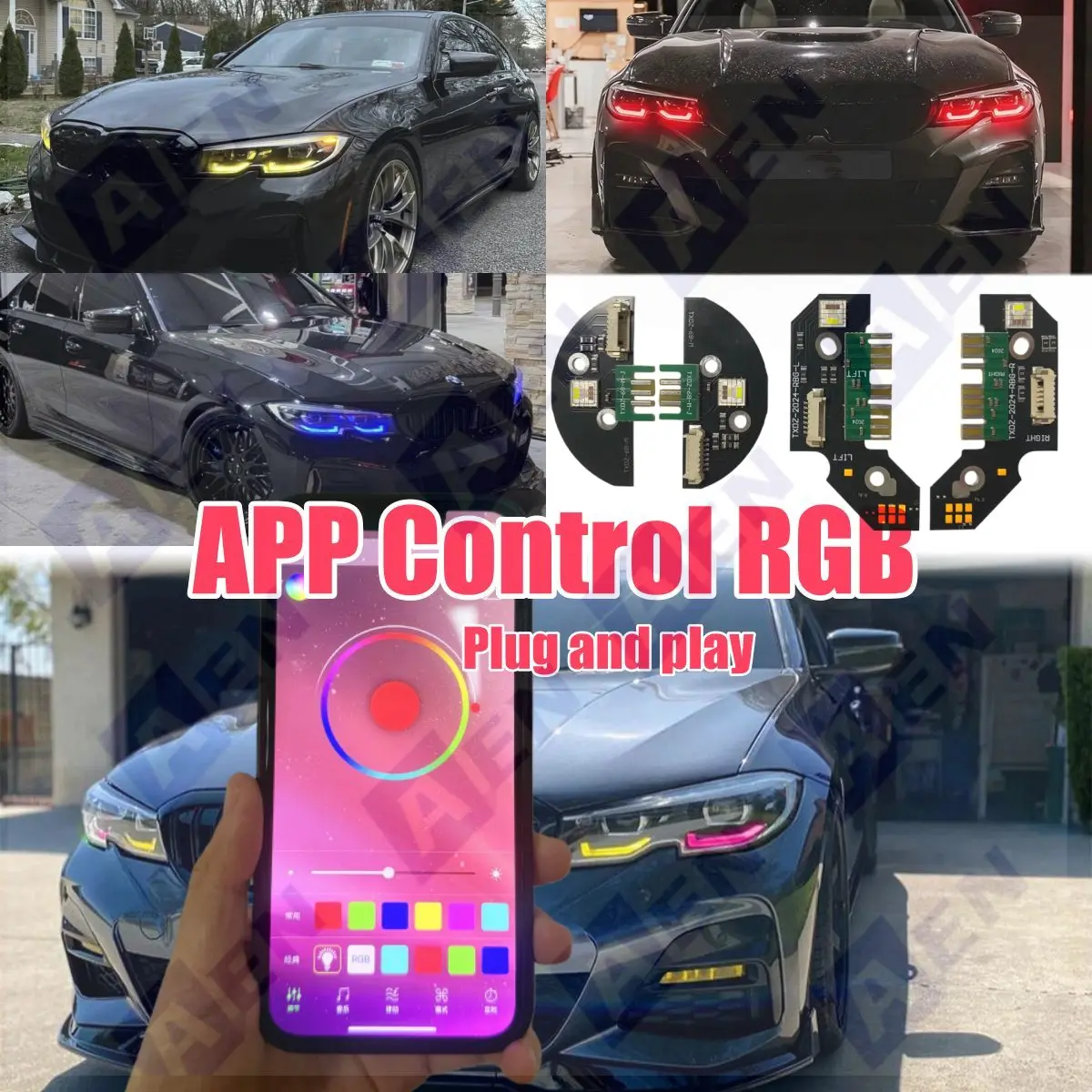 RGB Angel Eye DRL For 2019-2022 BMW 3 Series G21 318i 320d 320i 330e 330i M340i S5A4A LED Headlight Daytime Running Light