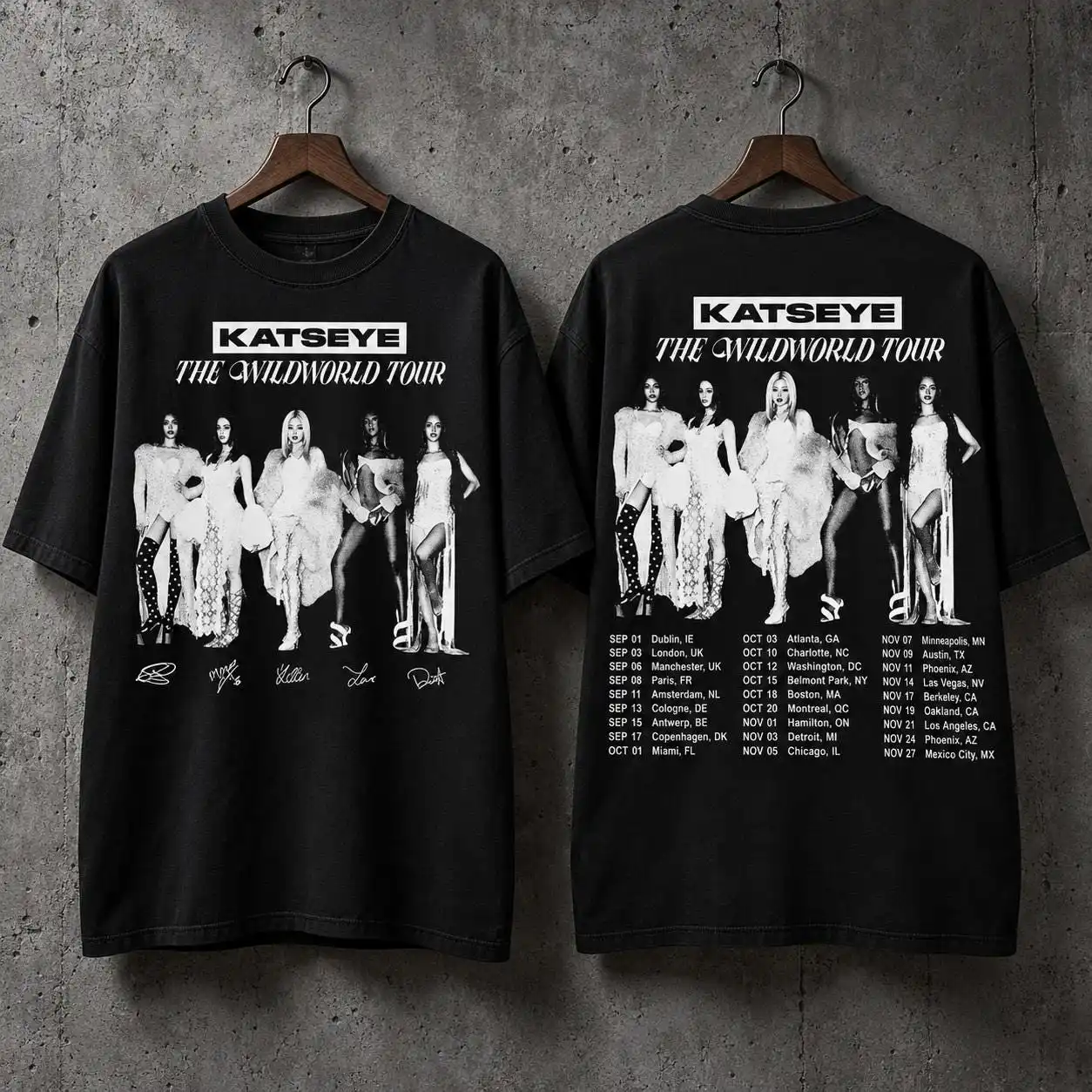 KATSEYE Wildworld Tour Shirt, KATSEYE Concert T-Shirt, Kpop Girl Group Graphic Tee, Black Tour Dates Shirt, KATSEYE Fan Gift