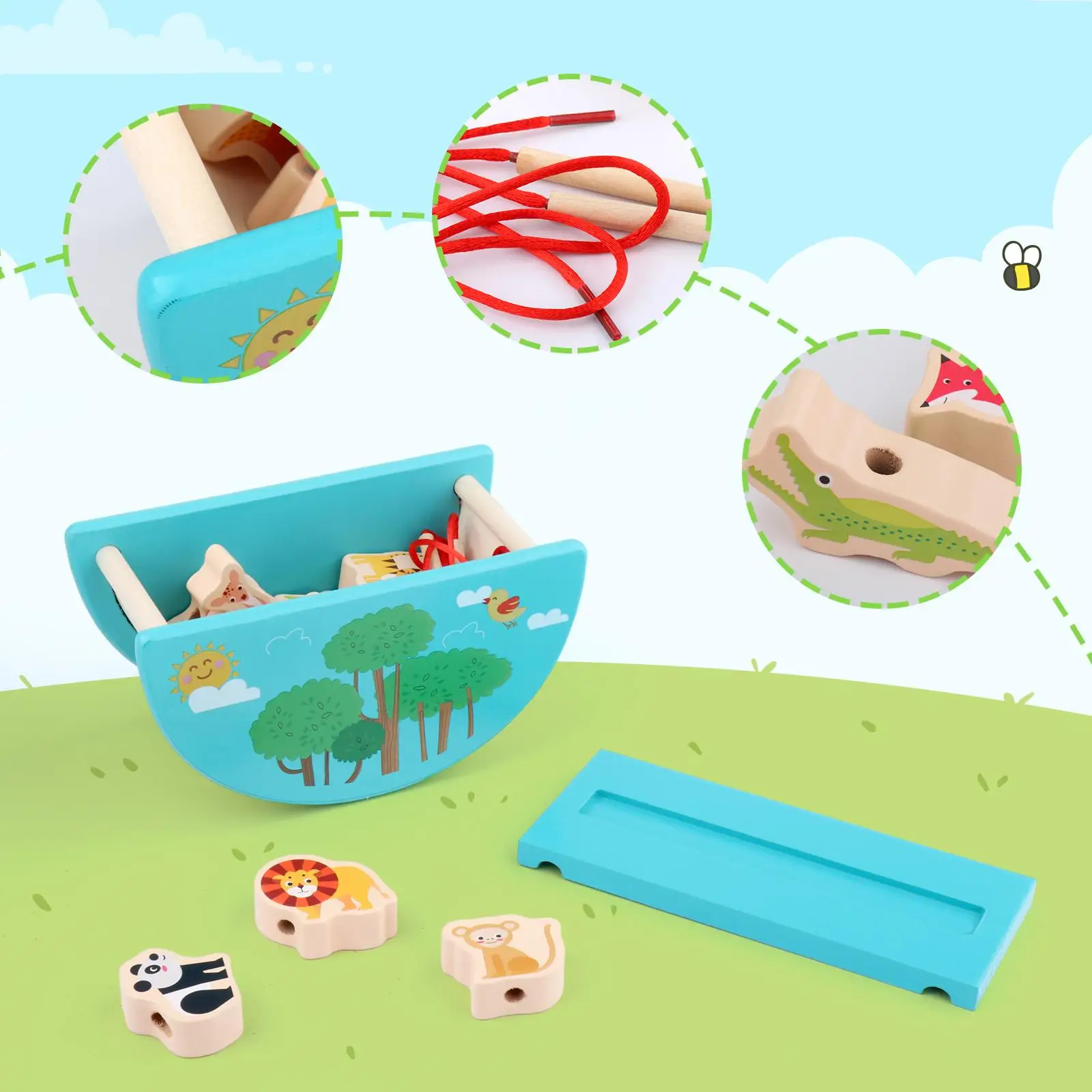 Décennie s en bois à empiler pour enfants, jouets, jeu d'équilibre pour les tout-petits