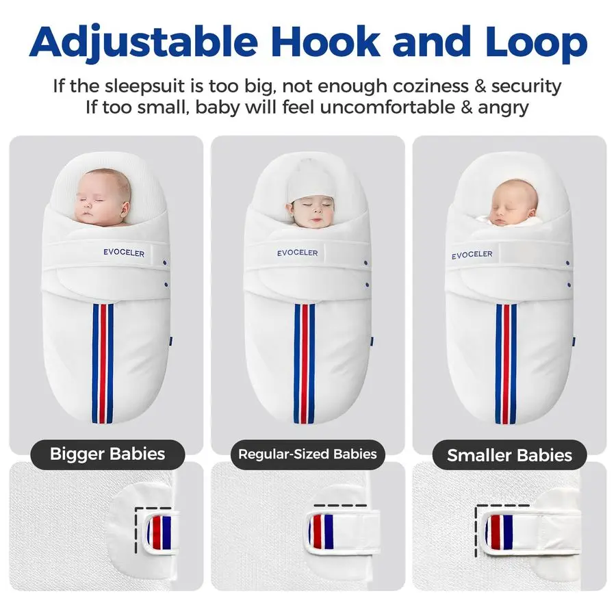 كيس نوم للأطفال 1.0 قماط TOG مع مرتبة داعمة لمراقبة درجة الحرارة، بطانية من القطن العضوي يمكن ارتداؤها، ناعمة #6