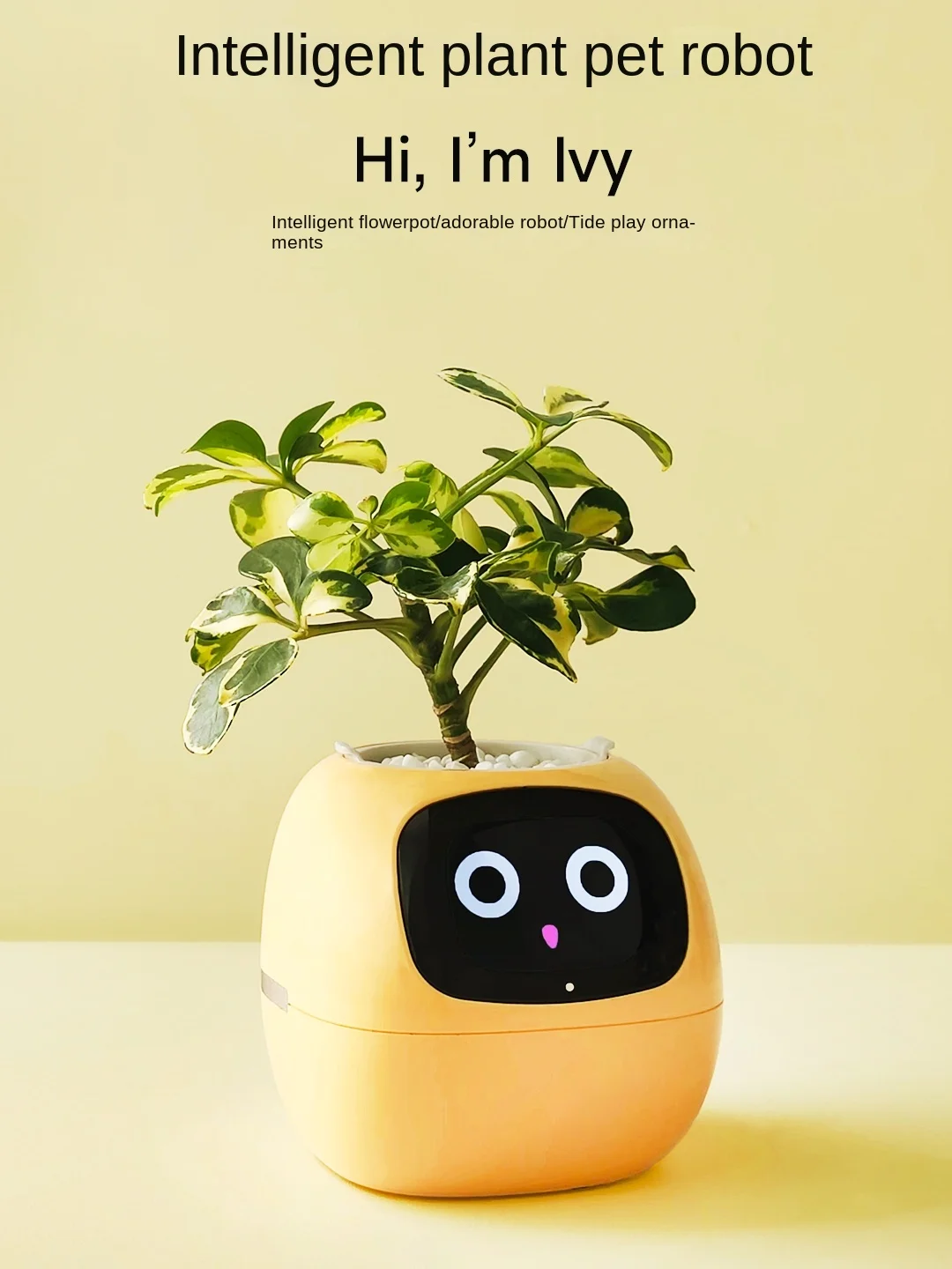 

Intelligent potted plant robot, flowerpot table, trendy play, electronic pet monitoring, temperature and humidity, home linkage