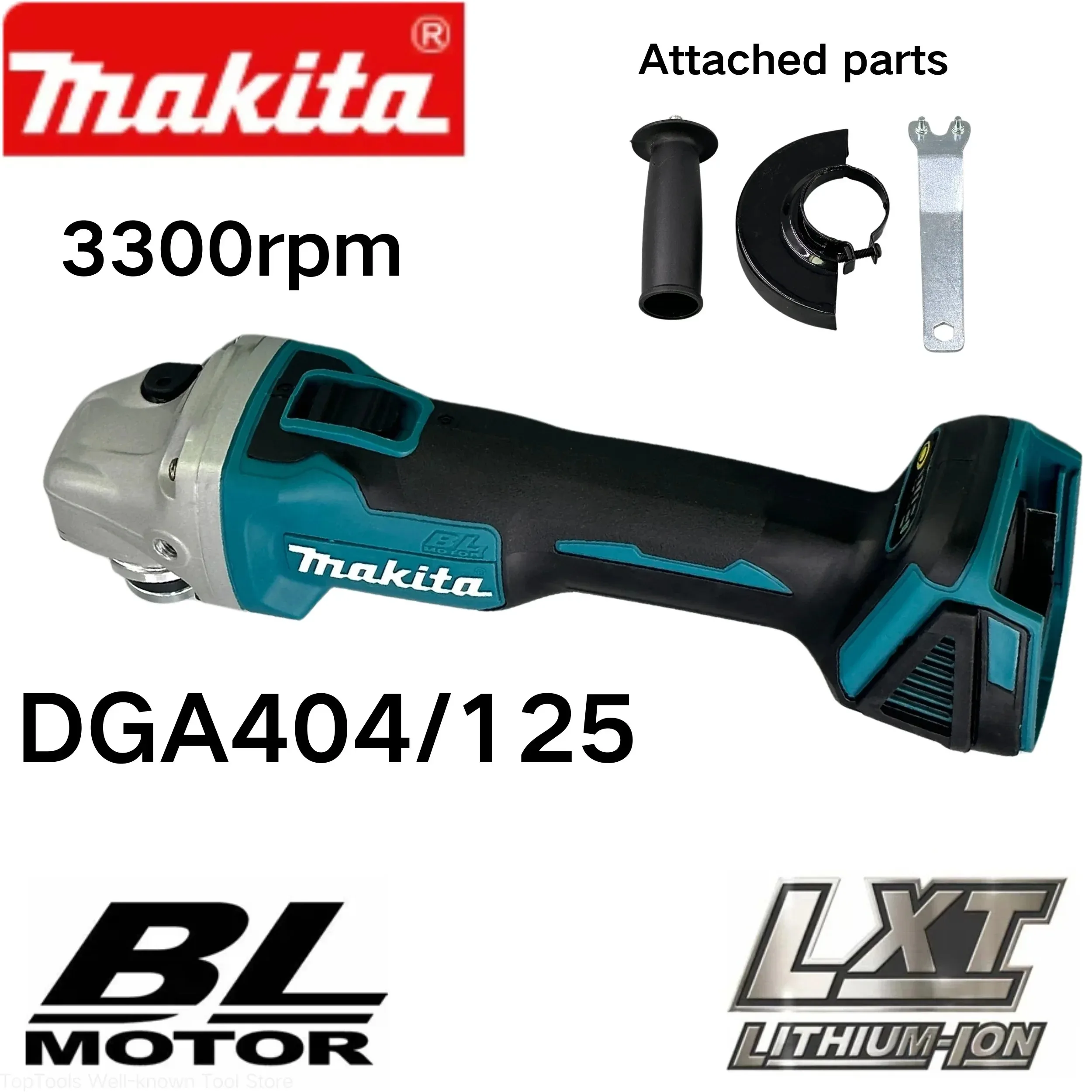 Makita DGA404 100/125mm Grinder Tool Wireless 18V Power Tools Electric Grinder Angle Grinder Brushless Sander Angle Cutting