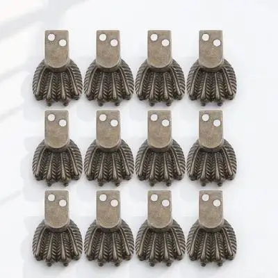 

12Pcs Anti-Slip Furniture Foot Base Bronze Wooden Case Foot Protectors for Home Decor Anti-Slip Base Home Supplies