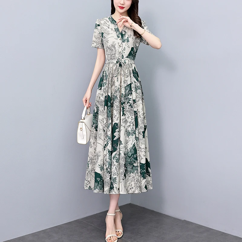 خمر Bodycon الشيفون الأزهار بوهو شاطئ فستان الشمس 2025 عادية الأخضر ليلة ميدي فستان المرأة أنيقة حفلة فاخرة حفلة موسيقية فستان طويل