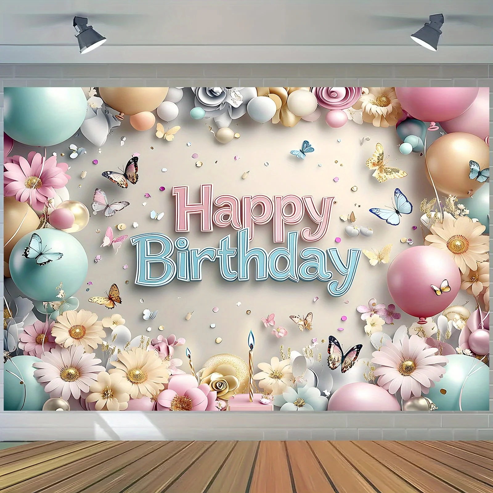 بالونات وردية ولافتات خلفية زهرية، مناسبة لحفلات الزفاف وأعياد الميلاد والذكرى السنوية والاحتفالات الداخلية والخارجية #1