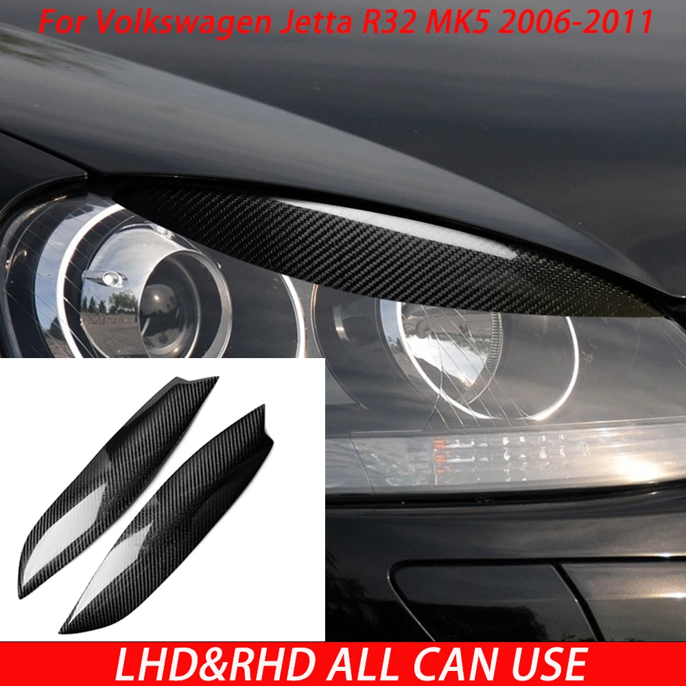 For Volkswagen Golf 5 MK5 Sagitar 2006–2011Carbon Fiber Lamp Eyebrows Car Exterior Accessories Modifications Decoration Stickers