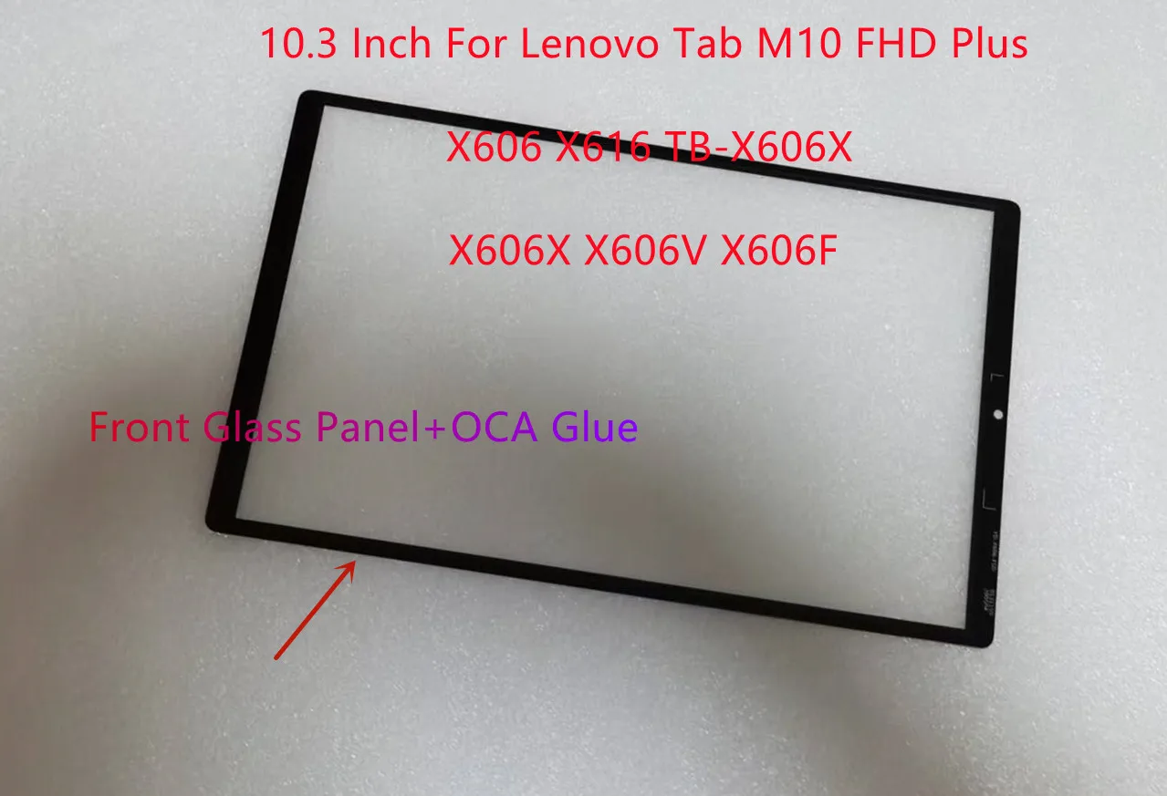 High quality New 10.3 Inch Touch Screen Panel Front Glass+ OCA Glue For Lenovo Tab M10 FHD Plus TB-X606 X616 X606X X606F X606V