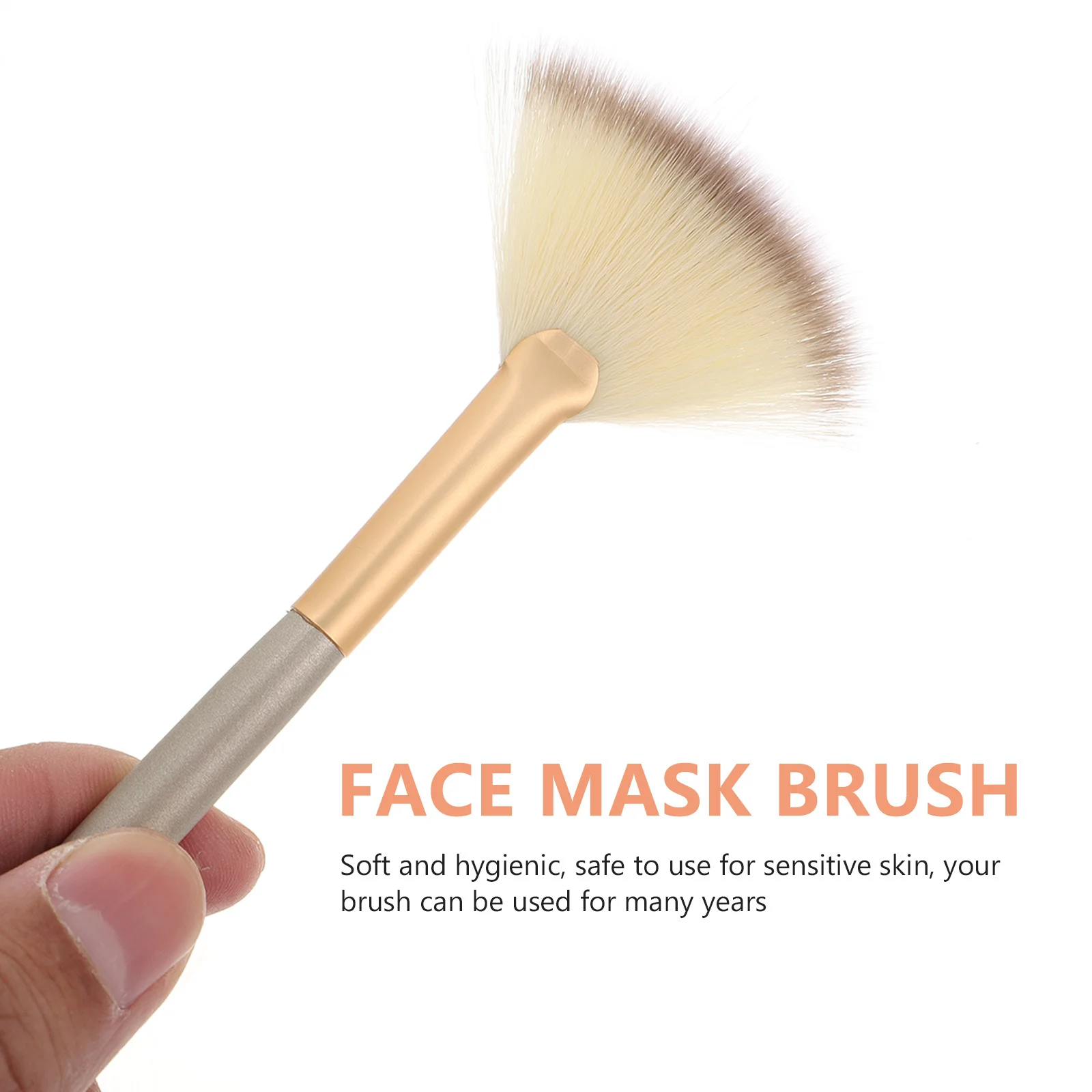 4 Uds. Cepillo Facial en forma de abanico, cepillo de belleza con mango de madera multiusos para mascarilla para dormir, colorete, contorno, bordes difusores, suministros de maquillaje