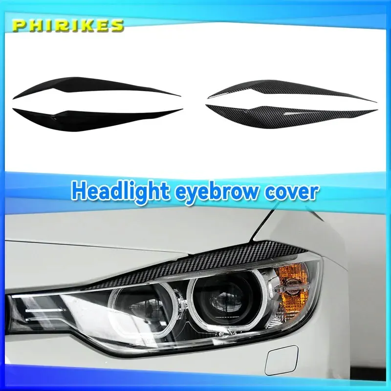 

For BMW 3 Series F30 F35 2013-2018 1pair Gloss Black Headlight Eyebrows Eyelid ABS Plastic Car Styling Sticker