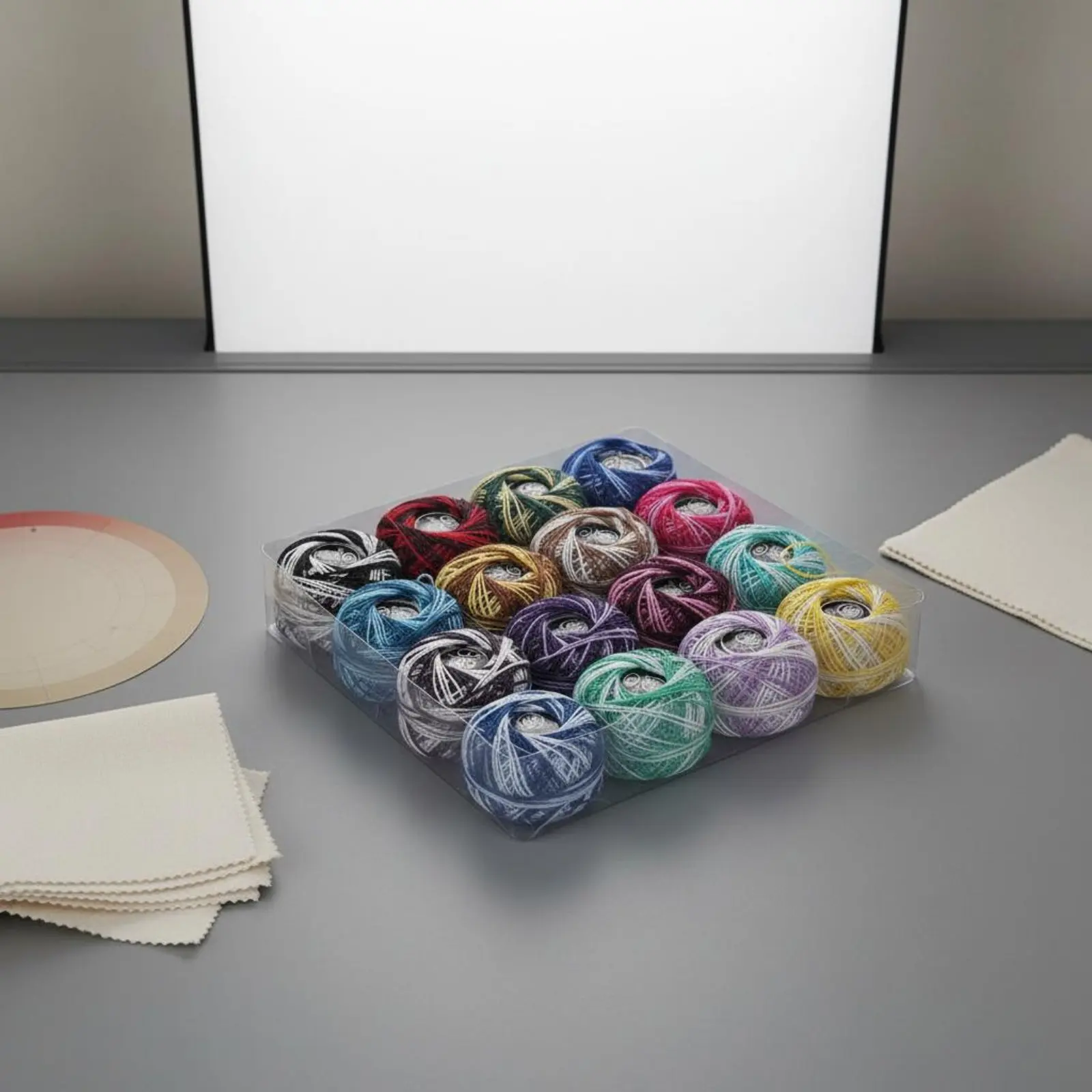 

16 Pieces Size 8 Cotton Lace Thread Decorative Stitching Sphere Sphere Craft Thread Multi-Color Crochet Yarn Set for Crafters