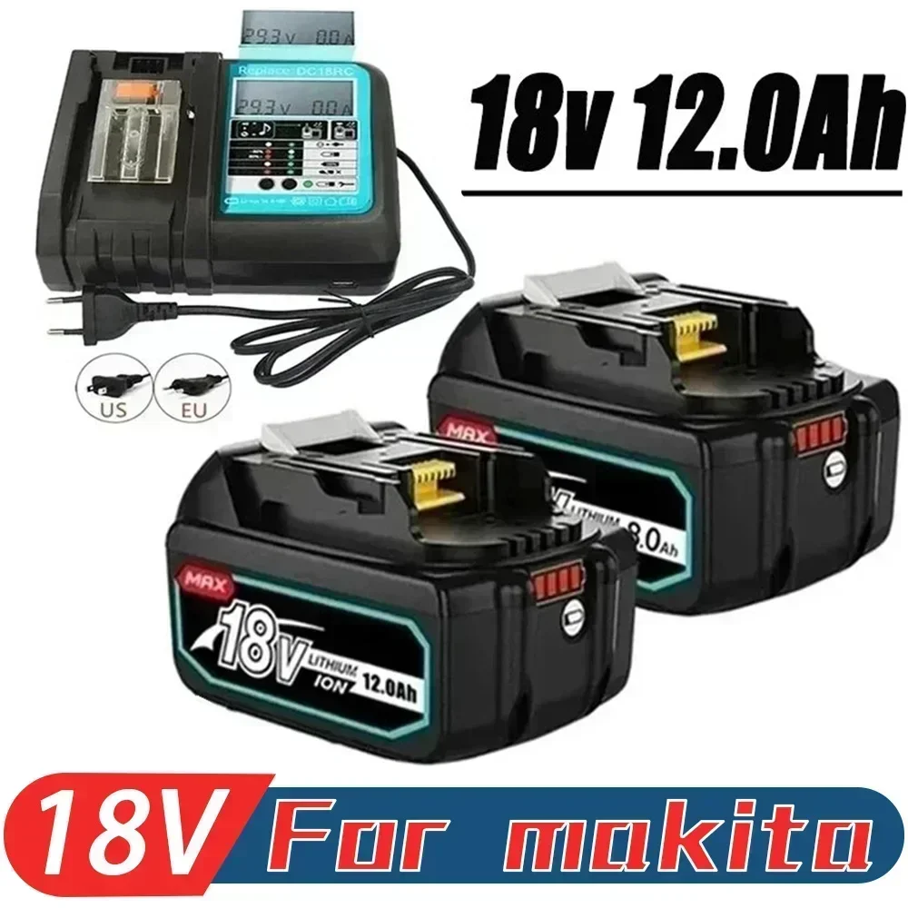 

SU Genuine With Charger BL1860 Rechargeable Battery 18V12000mAh Lithium Ion for Makita 18v Battery 8Ah BL1850 BL1880 BL1860B LXT