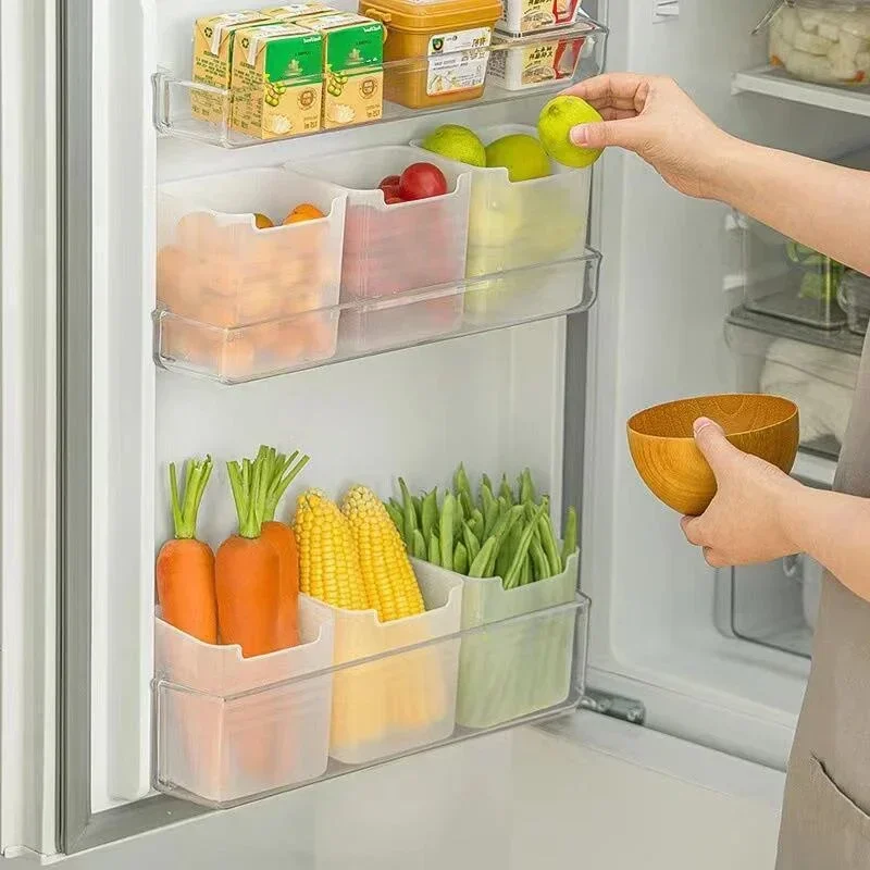 1/5pcs Fridge Door Storage Box Food Fresh Refrigerator Organizer Bin Food Container Kitchen Fruit Vegetable Box Shelf Basket