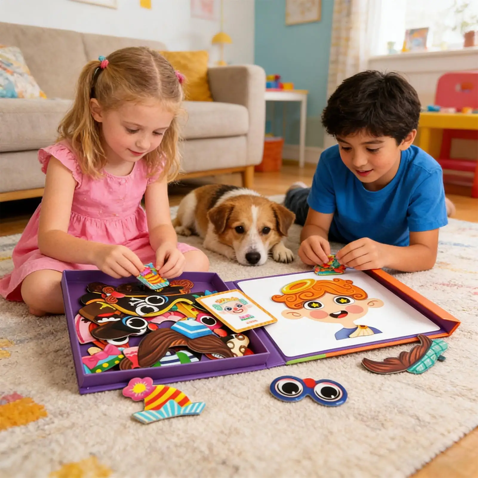 Gry w przebieranki Magnetyczne puzzle z dopasowaniem strojów Zabawki do samodzielnego ubierania dla dzieci w wieku 3-6 lat Urodziny Boże Narodzenie Przedszkole