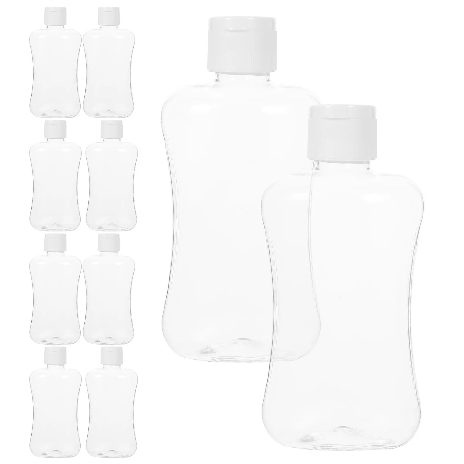 10pcs Flip Top Bottles 200Ml Refillable Empty Travel Toiletries Containers Dispenser For Shampoo Body Wash Lotion