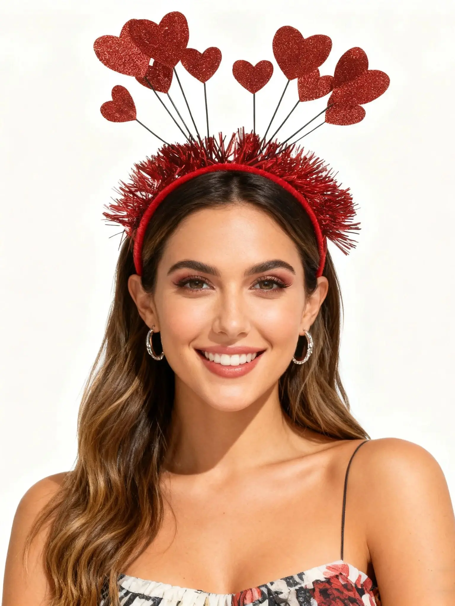 AWAYTR joli cerceau de cheveux coeur rouge bandeau fourrure saint valentin coeur bandeau fête chapeaux Rose vente cerceau de cheveux