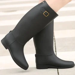 Comemore Fashion Autumn High Long Boots Women's Rain Boots Girl Outdoor Rubber Water Shoes for Women Waterproof Garden Galoshes