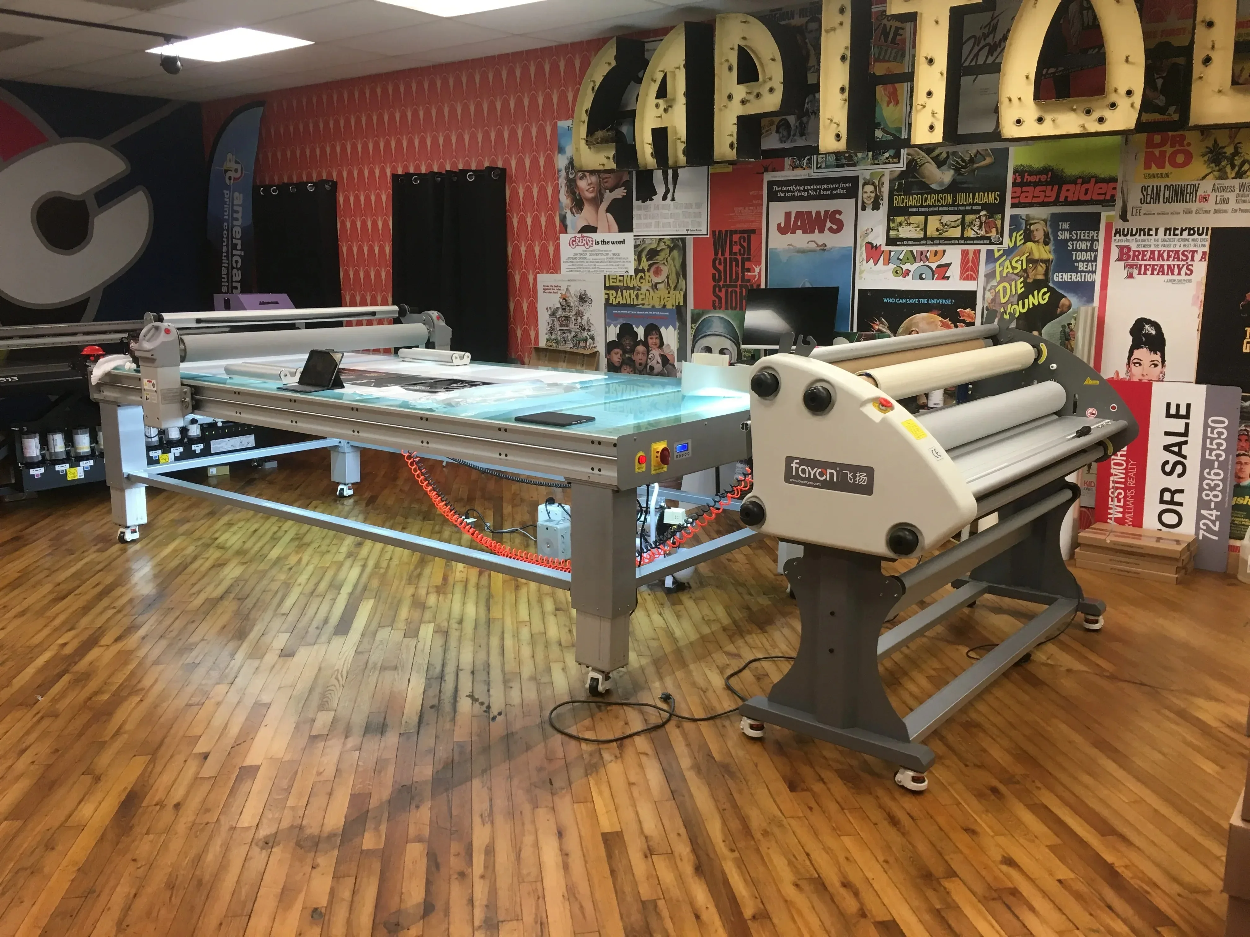 L1056 Vinyl Cold Laminator Fayon Hot Press 1.6m Roller Thermal Laminating Machine