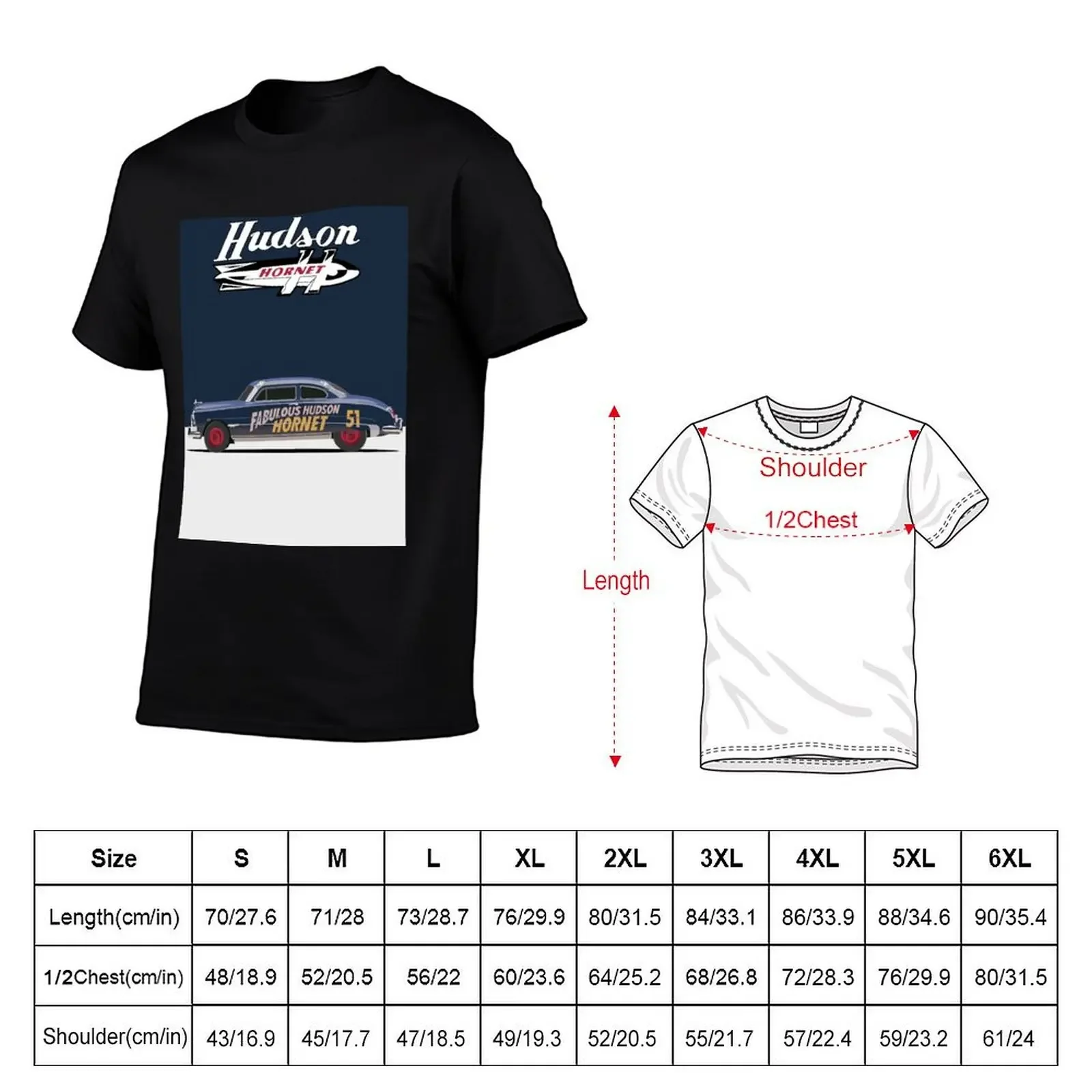 Hudson Hornet Illustration T-Shirt Aesthetic clothing plain customs anime t shirts clothes for men