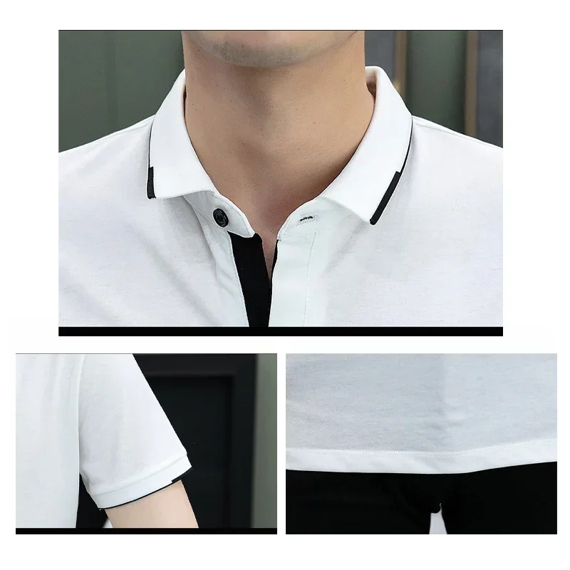 TFETTERS Summer Oversized T Shirt Men Black Solid Color Short Sleeved Office Work T-shirt Man Breathable Tshirt Homme