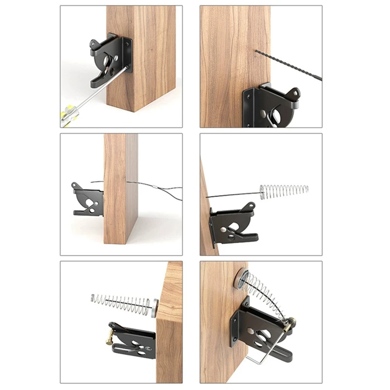 Self-Locking Gate Latch Automatic Gravity Lever Latch Carbon Steel Post Mounted Heavy Duty