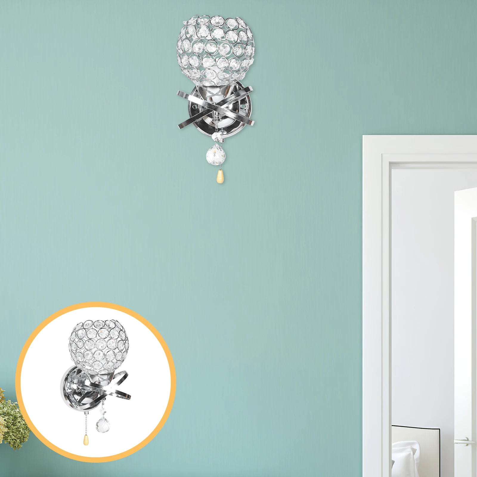 

Crystal High Class Material Indoor Lighting Fixtures Bedroom Stairs Aisle Bedside Decor Wall Crystal Wall Lamp Sconce