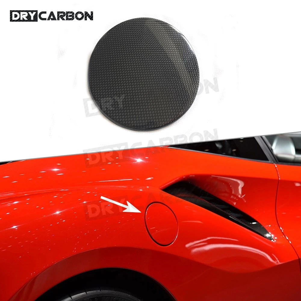 Carbon Fiber Fuel Tank Cover Gas Cover Flap Door Fuel Filler Flap Gas Lid Cap for Ferrari 488 GTB 2015-2018 Car Body Accessories
