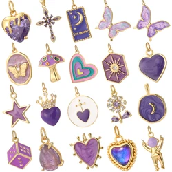 Cute Heart Charms for Jewelry Making Supplies Gold Color cross butterfly Charm Dijes Diy Woman Earrings Necklace Braclet Pendant