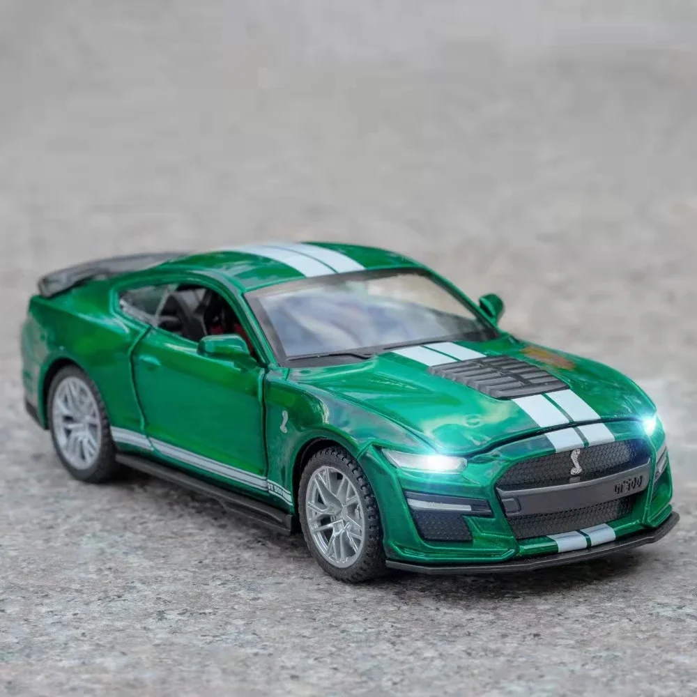 1:32 Ford Mustang GT500 alloy car model simulation force control sound and light toy gift collection