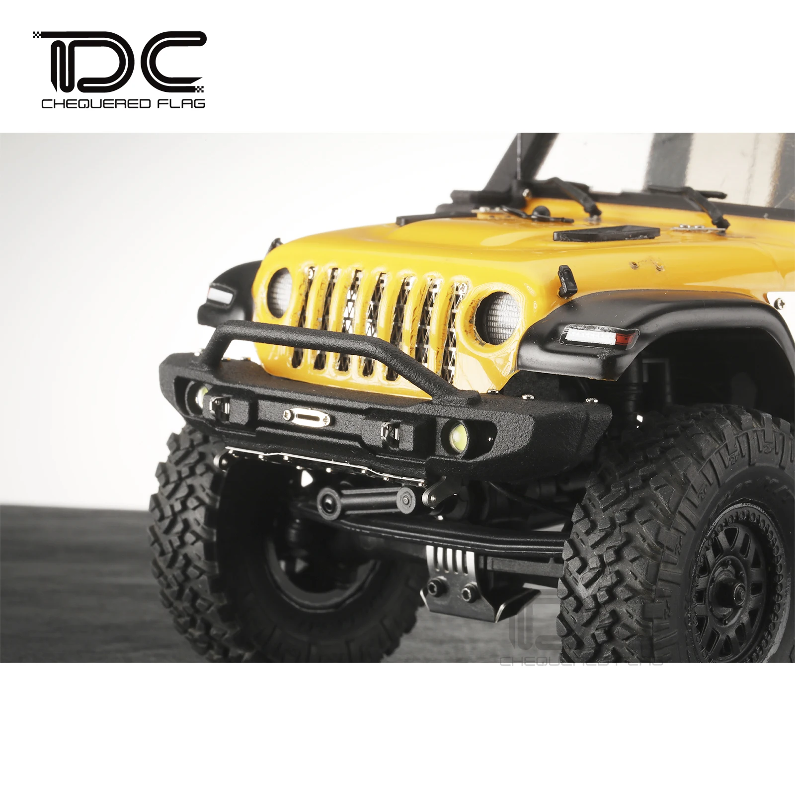 1/24 RC Bumper with Lights for Axial SCX24 Jeep Wrangler JLU Deadbolt  Nylon 5MM LED Lamp Crawler Car Upgrade Parts