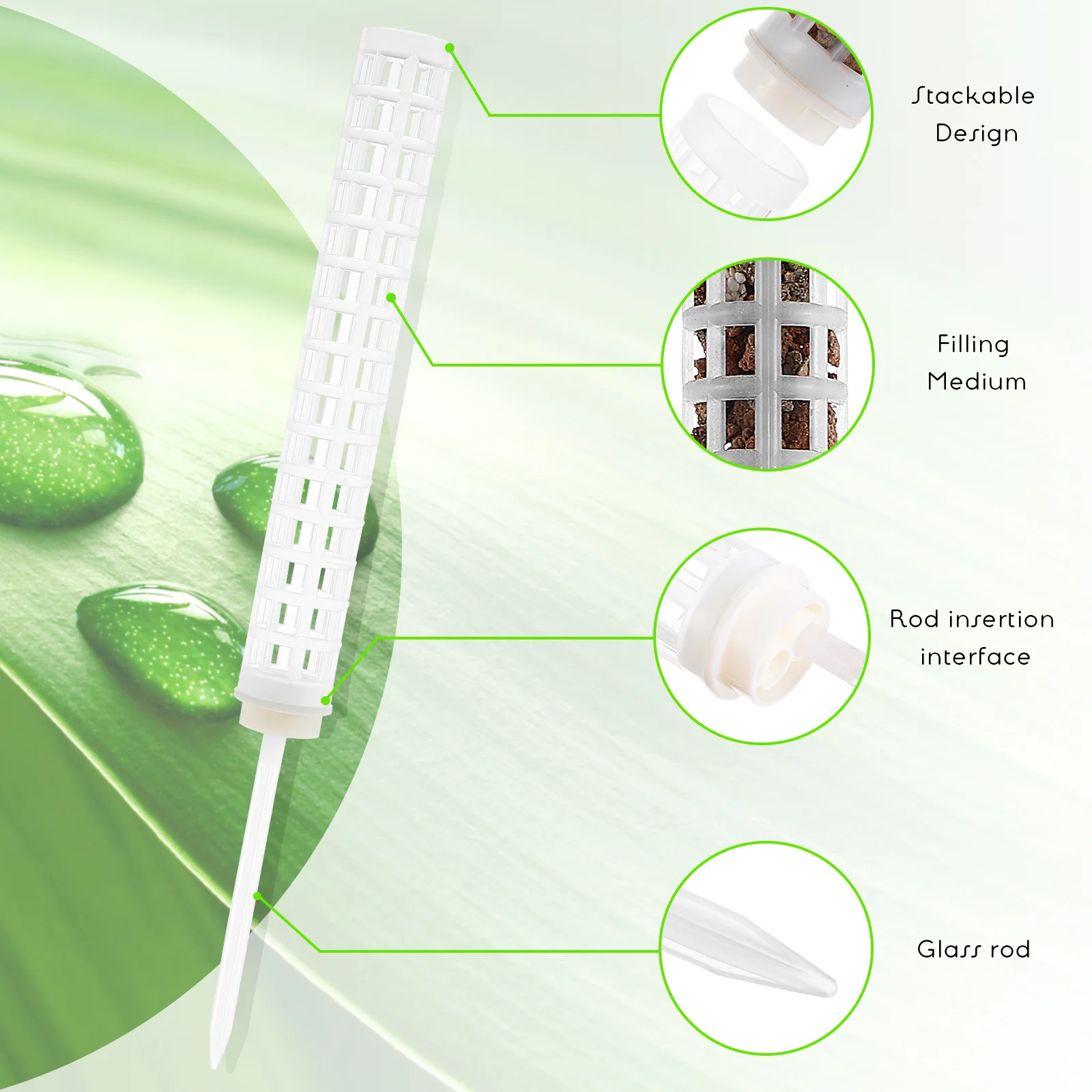 

6Pcs Plastic Moss Stick for Plants Monstera Indoor Climbing Support Pole Potted Vertical Growth Aid Accessories