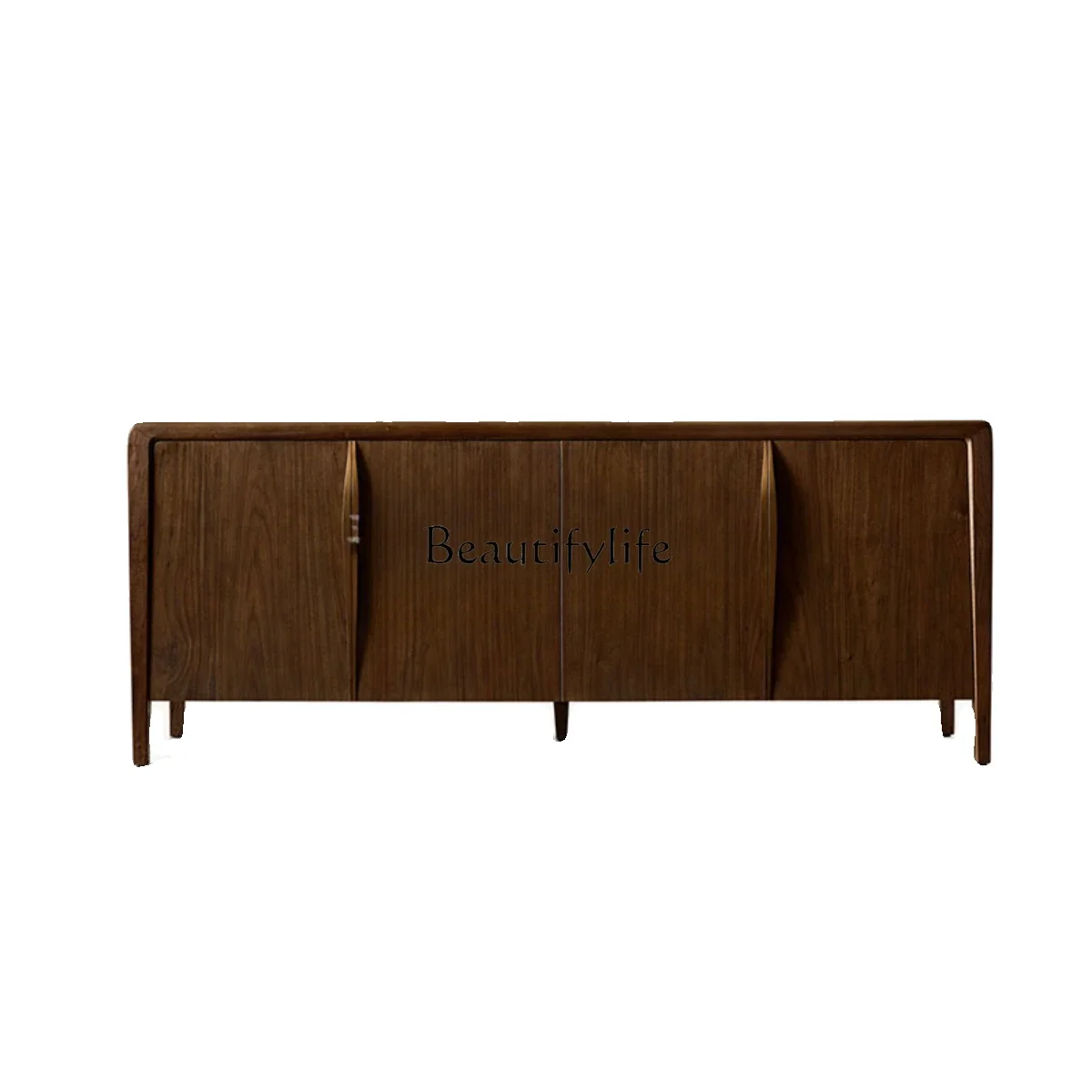 FG40American country walnut color living room solid wood dining side storage cabinet