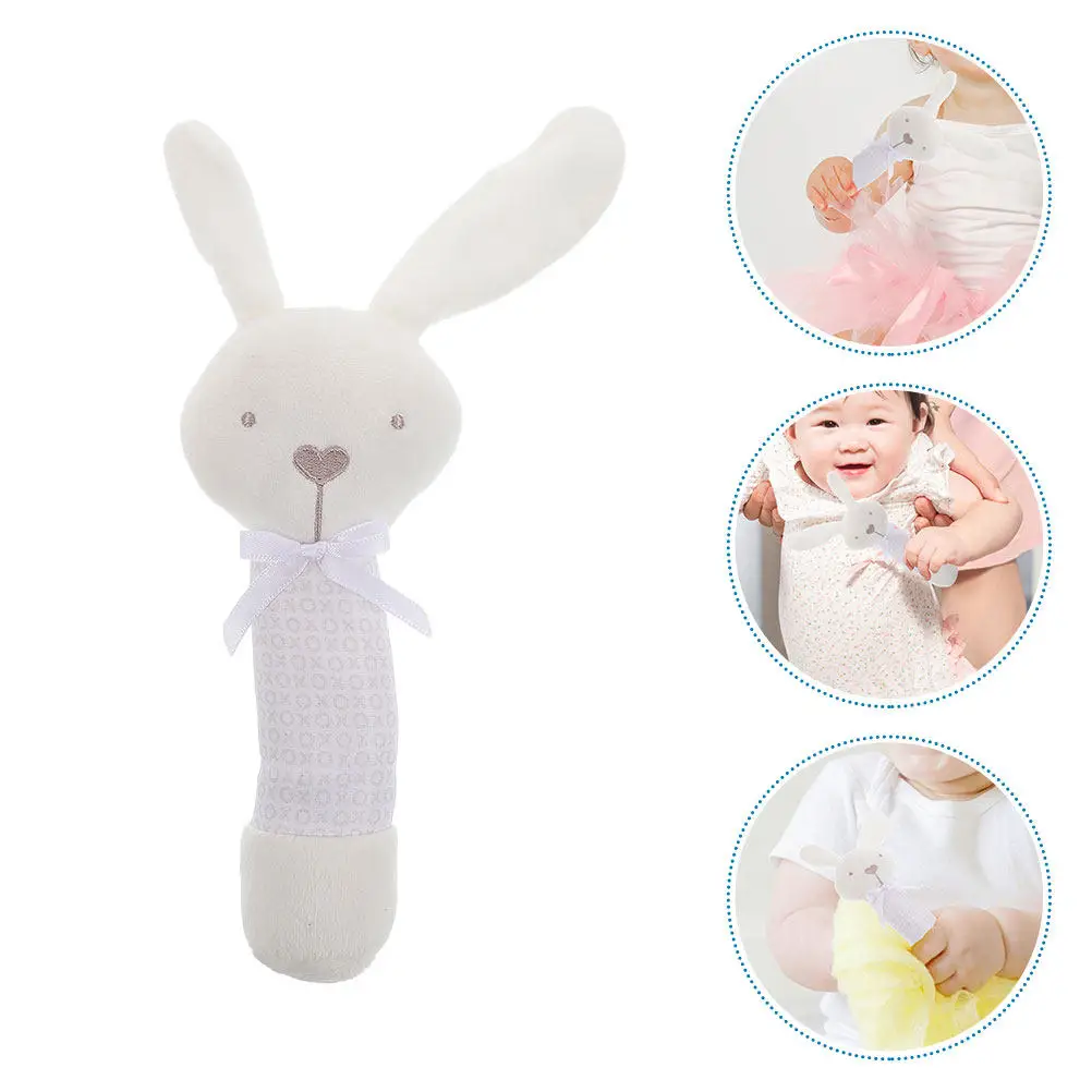 2 Pezzi Sonagli a Forma di Animale Cartoonesco, Giocattoli a Forma di Coniglietto Facili da Afferrare con Funzione Sonora per Neonati e Bambini