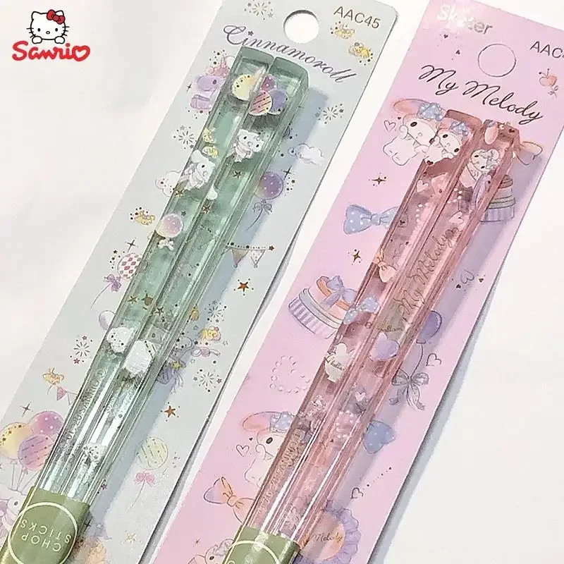 Baguettes en cristal de mélodie de Cinnamoroll originales, dessin animé d'anime, Sanurgente, pas Moldy, Ins, baguettes portables pour dortoir de filles