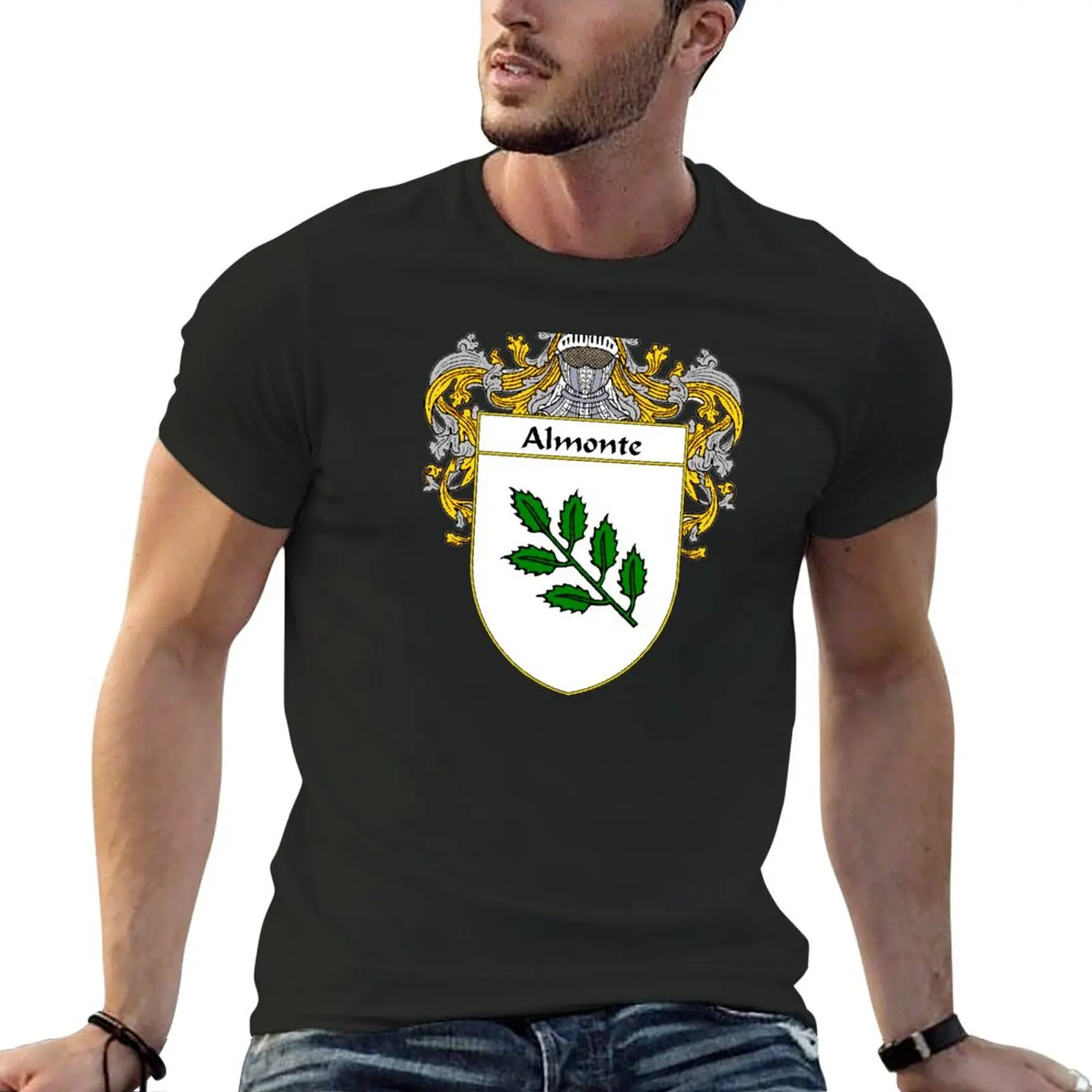 

Almonte Coat of Arms/Family Crest T-Shirt anime clothes custom t shirt oversized graphic tee mens funny t shirts