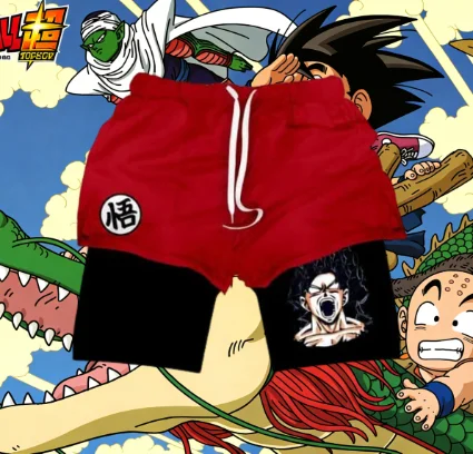 

2026 Dragon Ball Licensed 3D Print Double Layer Shorts Parent-child S-2XL Goku Vegeta Daily Streetwear