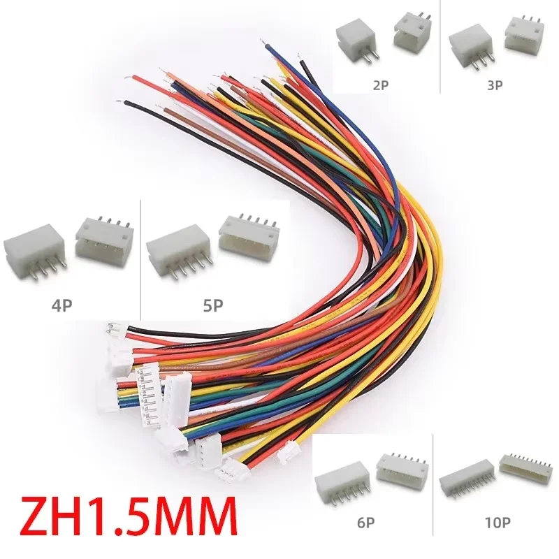 10Sets JST XH2.54 XH ZH PH 1.25mm 1.5mm 2.0mm 2.54mm Wire cable Connector 2 3 4 5 6 7 8 9 10 12 PIN male and female plug Socket