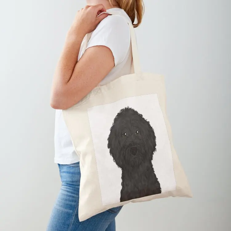 

Black Goldendoodle Tote Bag eco bag folding supermarket folding bag foldable reusable tote university