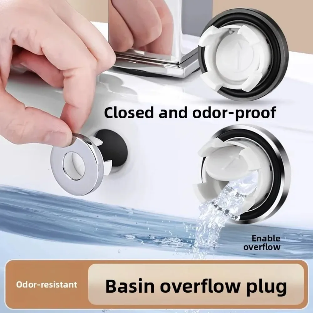 Bathroom Basin Faucet Sink Overflow Cover Brass Six-foot Ring Insert Replacement Hole Cover Cap Chrome Trim Bathroom Accessories