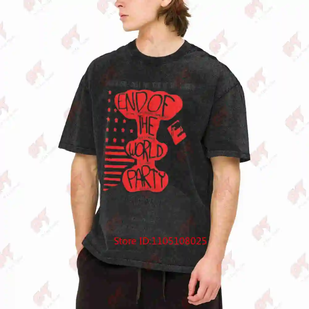 End Of The World Party Mr Robot Fsociety Evil Corp Elliot Hacker Vintage Washed Tee Pure Cotton T-Shirt