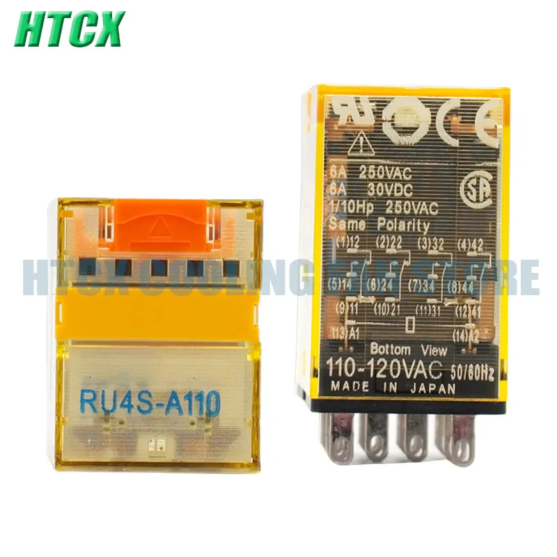 Relay Small 14 Pin 4 Open 4 Closed RU4S-A110 AC110V