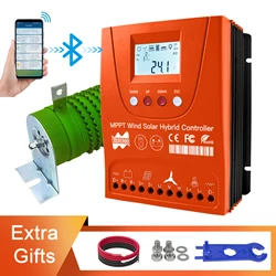 3000W Built-In Bluetooth 12V/24V/48V MPPT Hybrid Solar Controller Wind Turbine, With LCD Display, For Lifepo4 Full Battery System