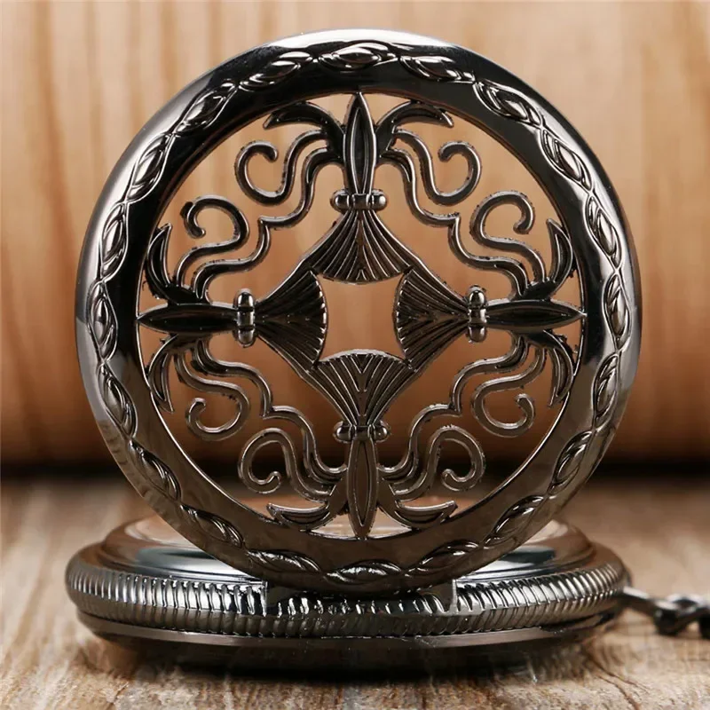Antique Hollow Out Chinese Knot Mens Womens Auto Mechanical Pocket Watches Roman Numeral Dial Pendant Chain Relgio de bolso