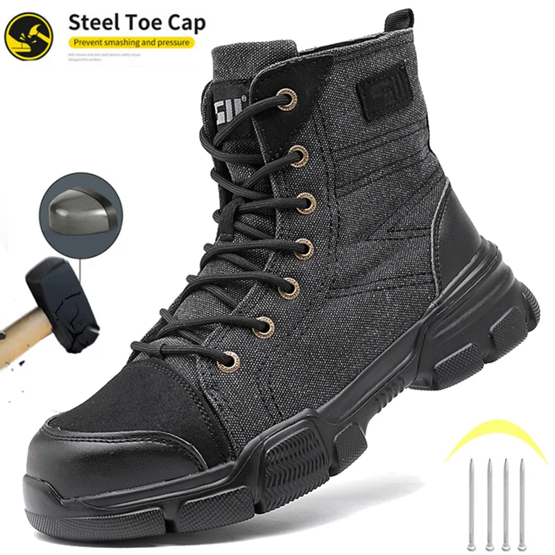 Safety Protective Boots Work Safety Shoes Men Safety Boots Anti-puncture Work Shoes New Steel Toe Shoe Indestructible Shoes
