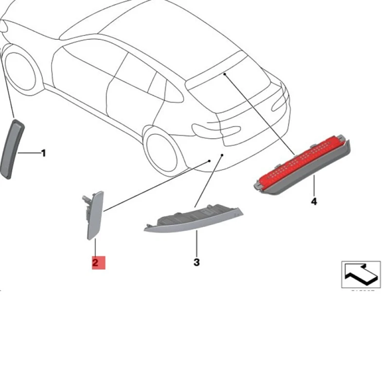 

1 пара, отражатель для заднего бампера BMW X4 G02 M F98 63148083837-8083838